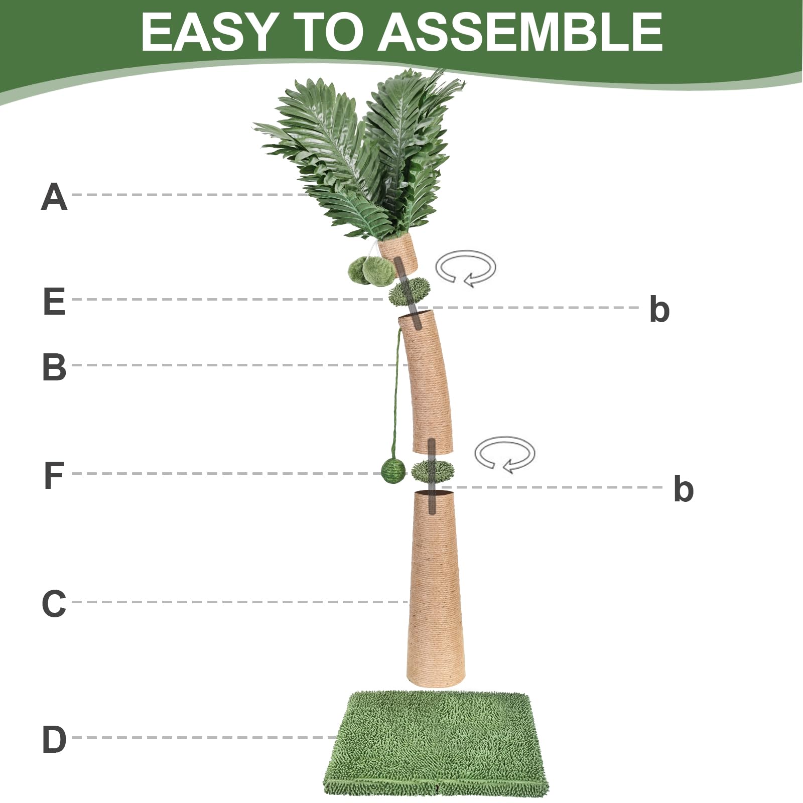 Furlogy curved modern cat scratcher post blends with home decor and play.