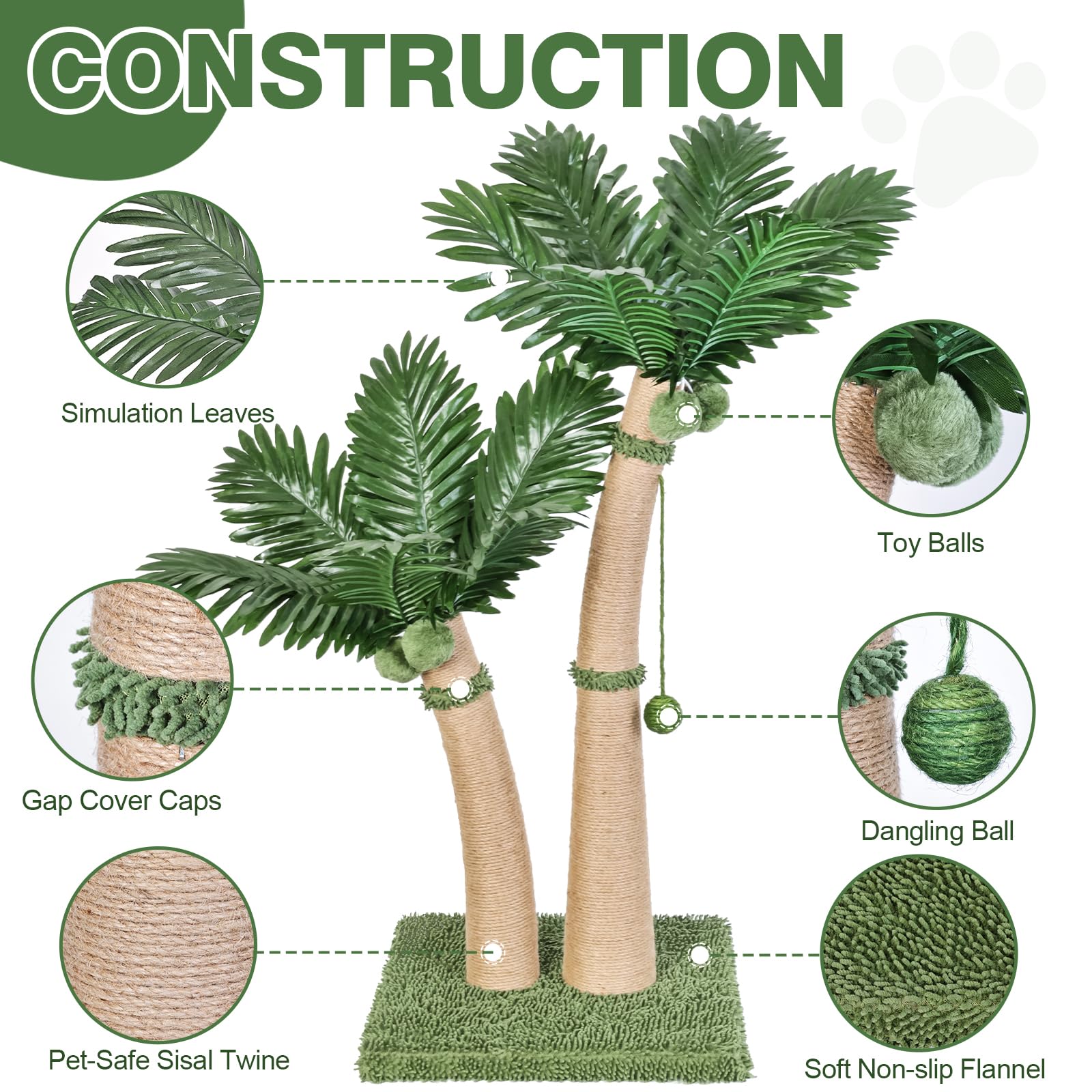 Furlogy cat scratching post close-up shows durable sisal rope.