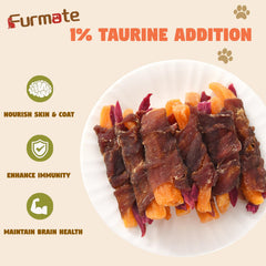 Furmate duck treats lean-protein closeup highlights protein-rich bites for active dogs.