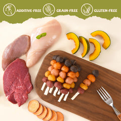 Furmate Kabobs sweet potato and pumpkin ingredients on a skewer