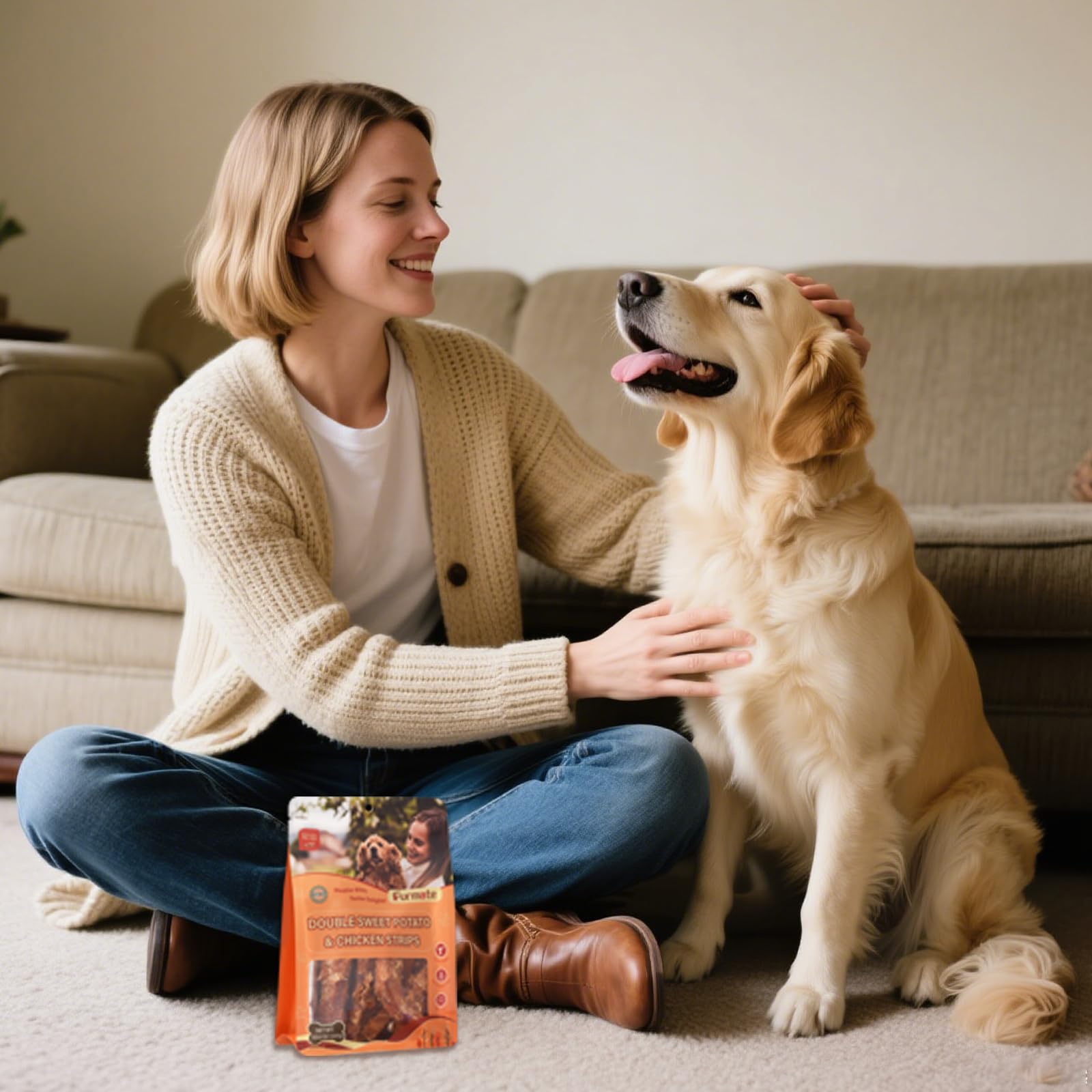 Furmate 10.58oz packaging dog treats for convenient training sessions