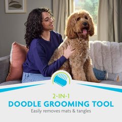 FURminator 2-in-1 tool finishing comb side detangles without snagging.