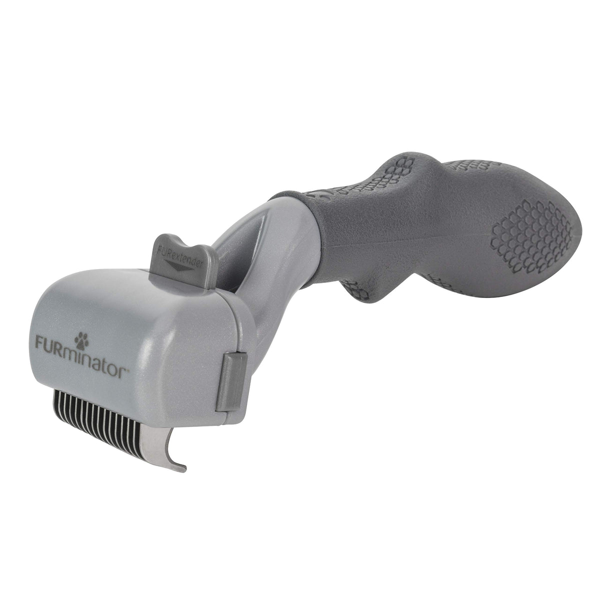 FURminator adjustable dematting tool in use on dry coat for gentle mats removal