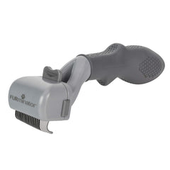 FURminator adjustable dematting tool in use on dry coat for gentle mats removal