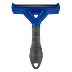 FURminator deshedding tool reaches through topcoat to remove undercoat safely.