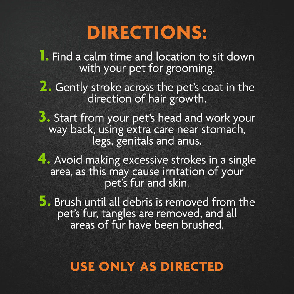 FURminator Dual Grooming Brush boar hair bristles finish and shine the coat.