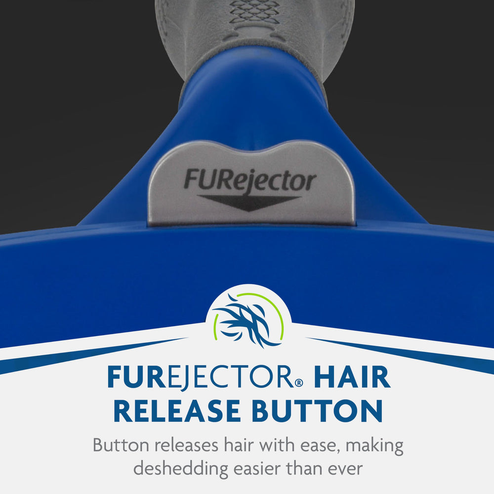 FURminator grooming tool illustrating easy hair release during deshedding.
