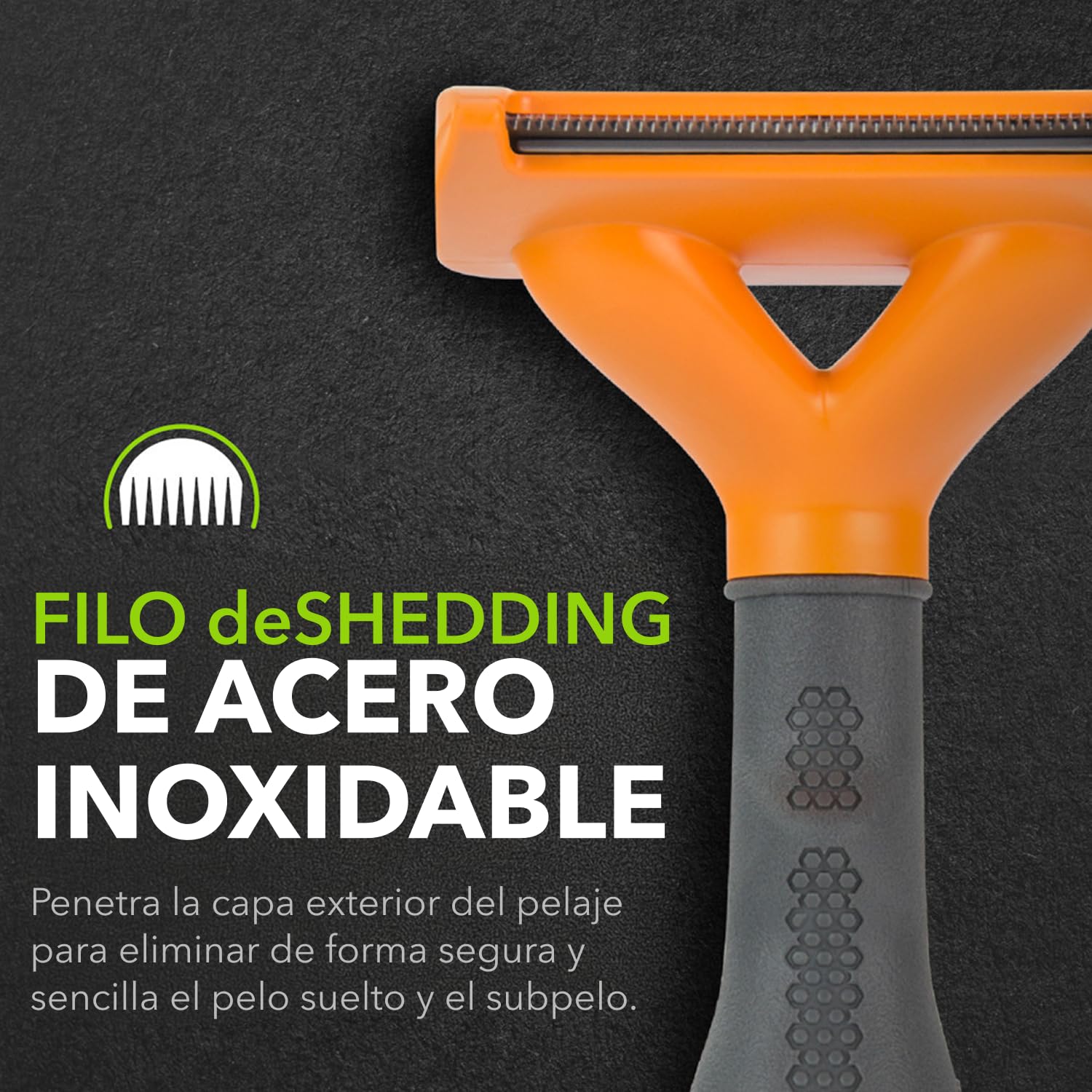 Ergonomic handle reduces hand fatigue during weekly grooming sessions.