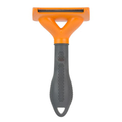 FURminator medium dog deshedding tool with ergonomic handle for comfortable grooming.
