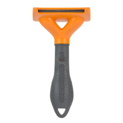 FURminator topcoat reach design helps remove loose hair beneath the topcoat