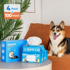 Furmini alcohol-free, fragrance-free wipes safe for delicate facial skin.