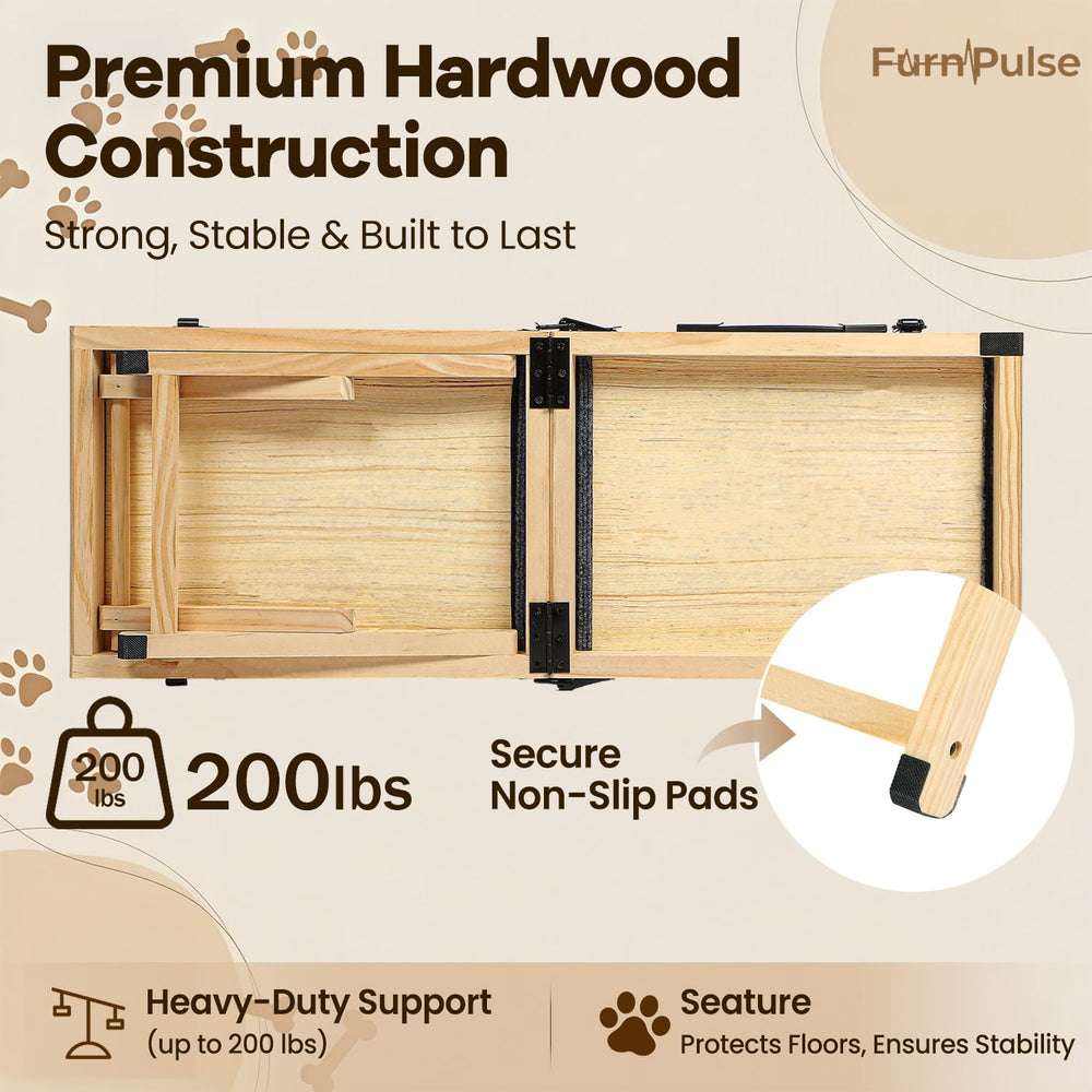 FurnPulse ramp with 4-level height adjustment fits couches, beds, and vehicles.