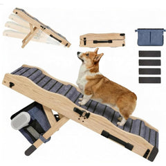 FurnPulse dog ramp folded flat, compact for easy storage under furniture.