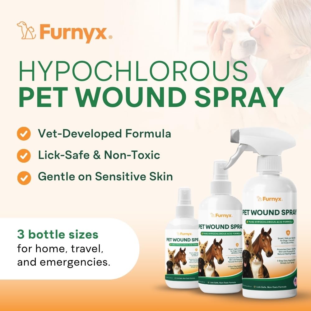 Furnyx spray on paw area for soothing, safe skin care.