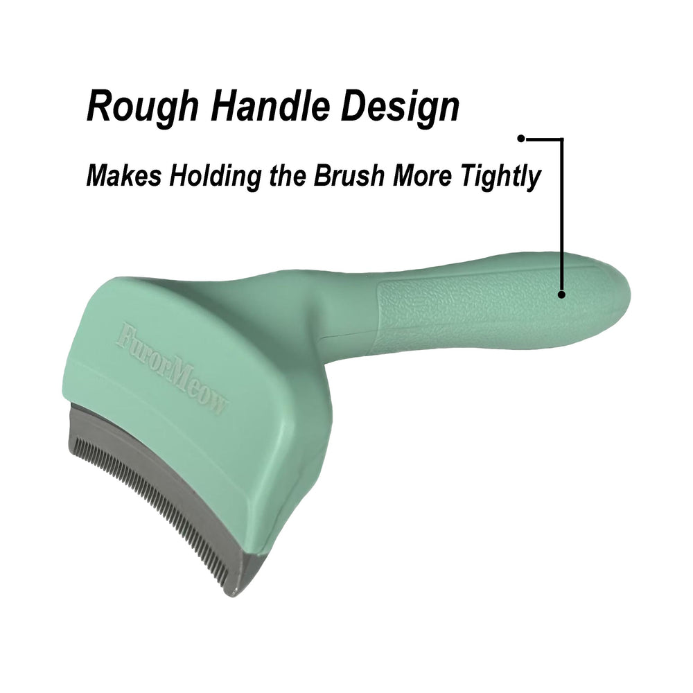 FurorMeow anti-slip handle design for secure grooming