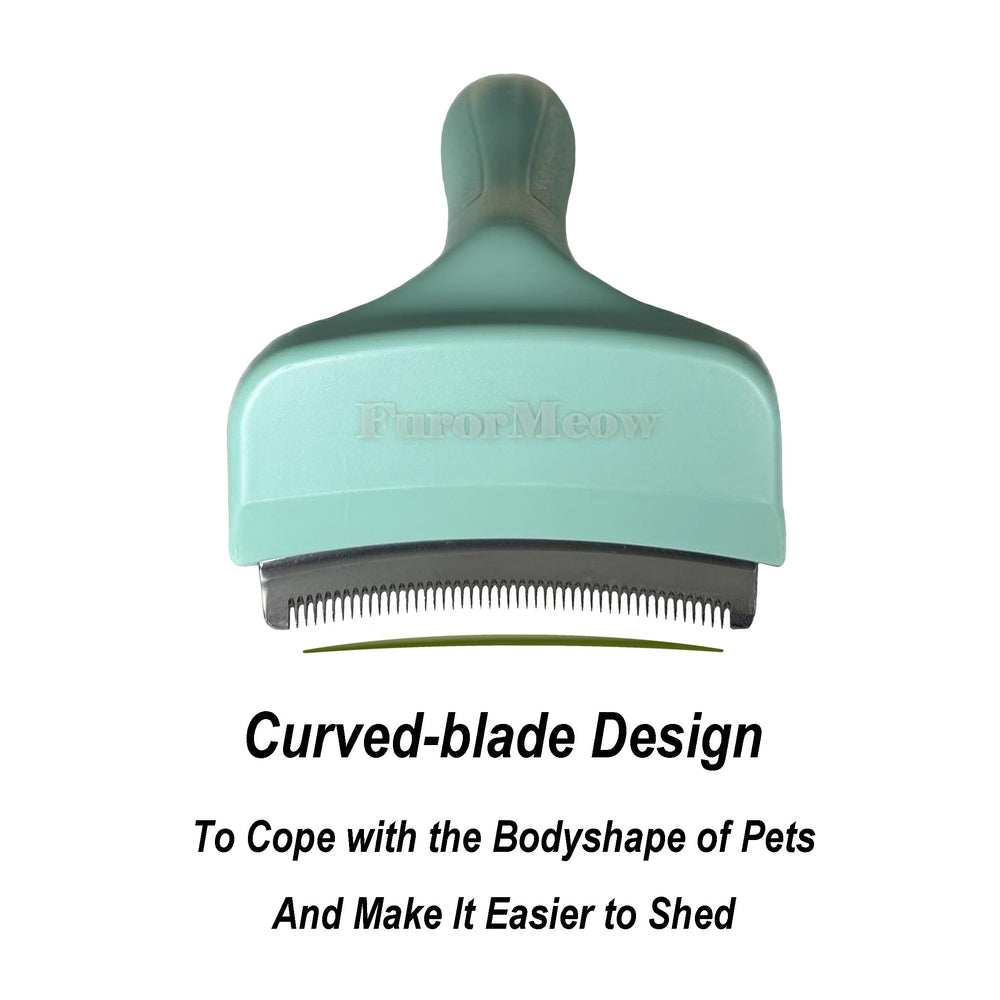 FurorMeow tight V-teeth grooming brush removes loose fur