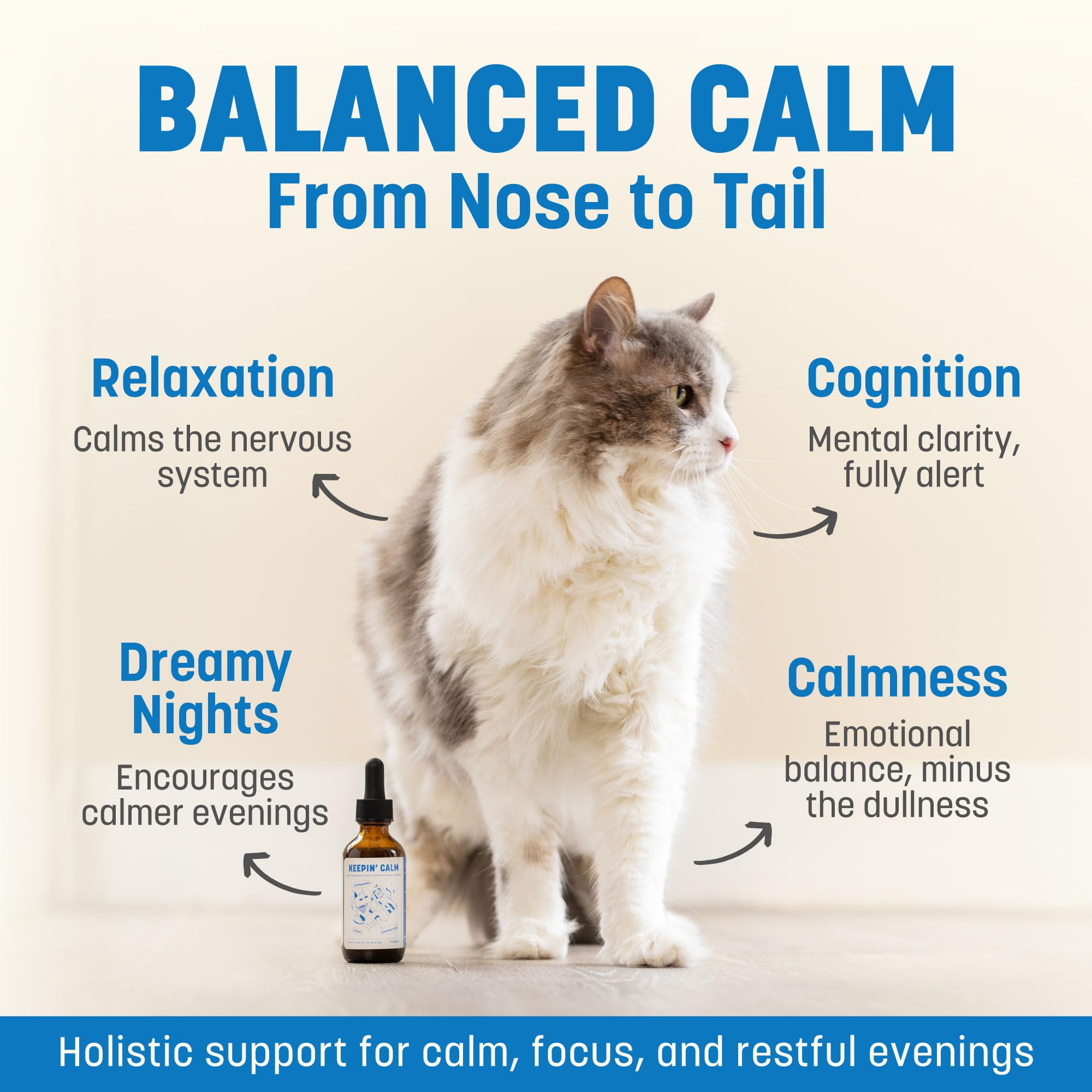 Furpect Keepin' Calm drops packaging label highlighting natural ingredients.