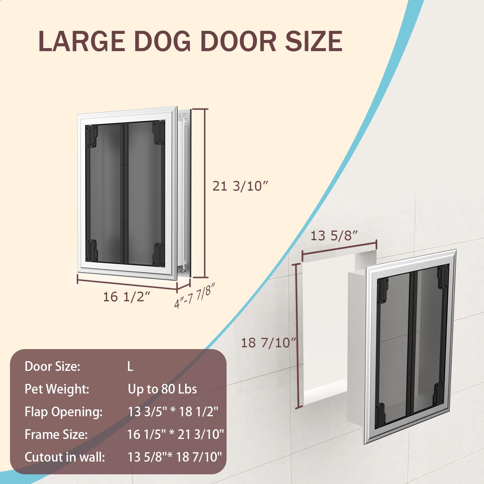FurrFinesse wall dog door with telescoping tunnel fits varying wall thickness