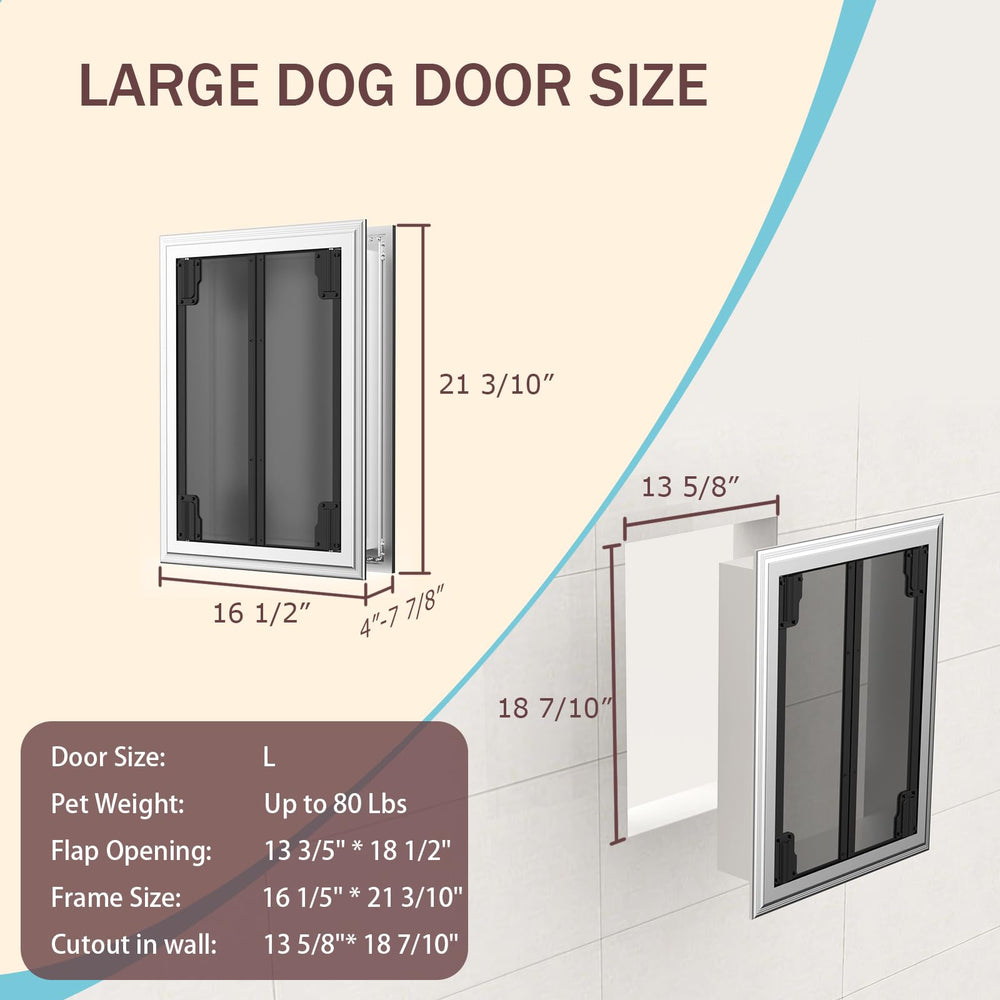 FurrFinesse wall dog door with telescoping tunnel fits varying wall thickness