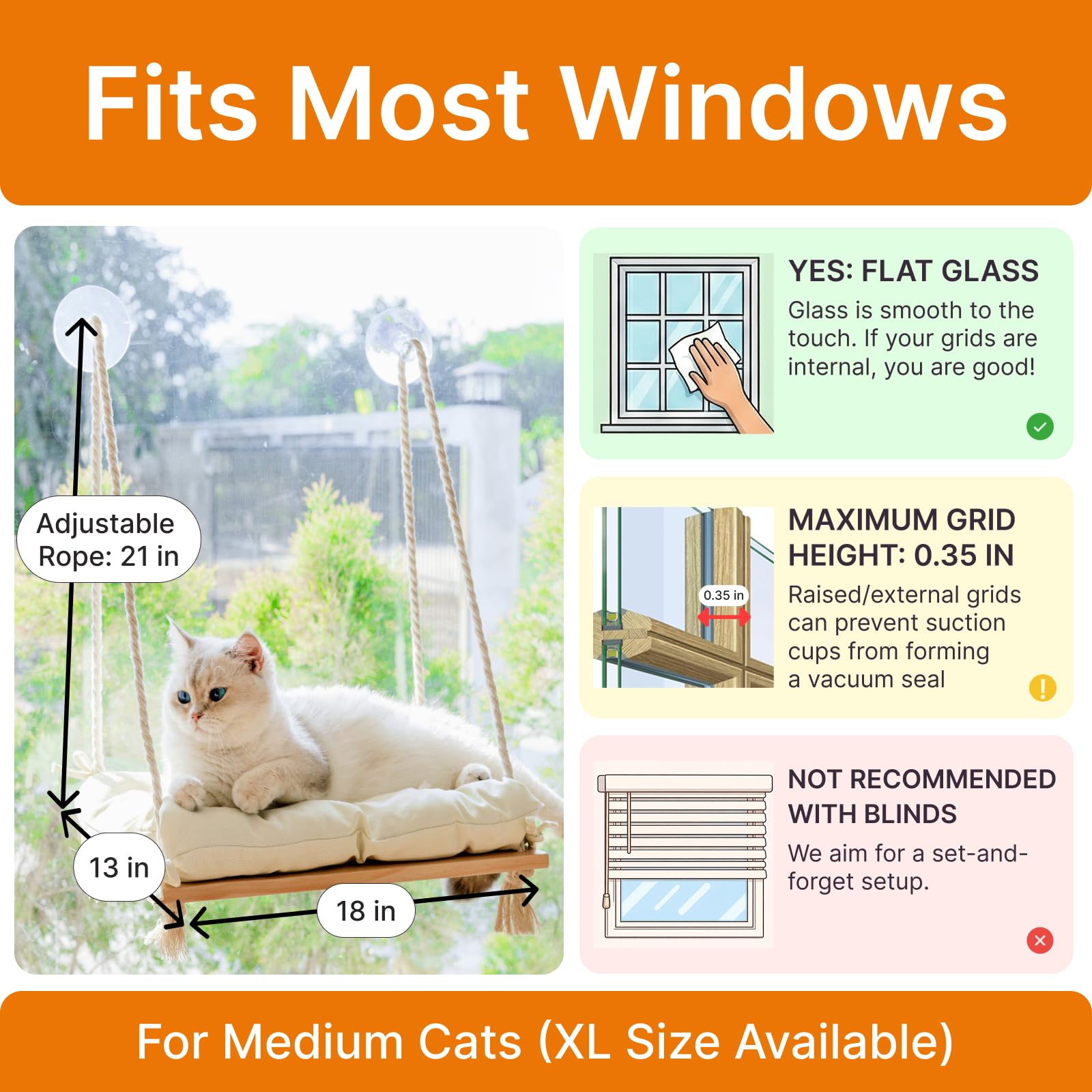 Furrfinity cat window perch wide window view for birdwatching.