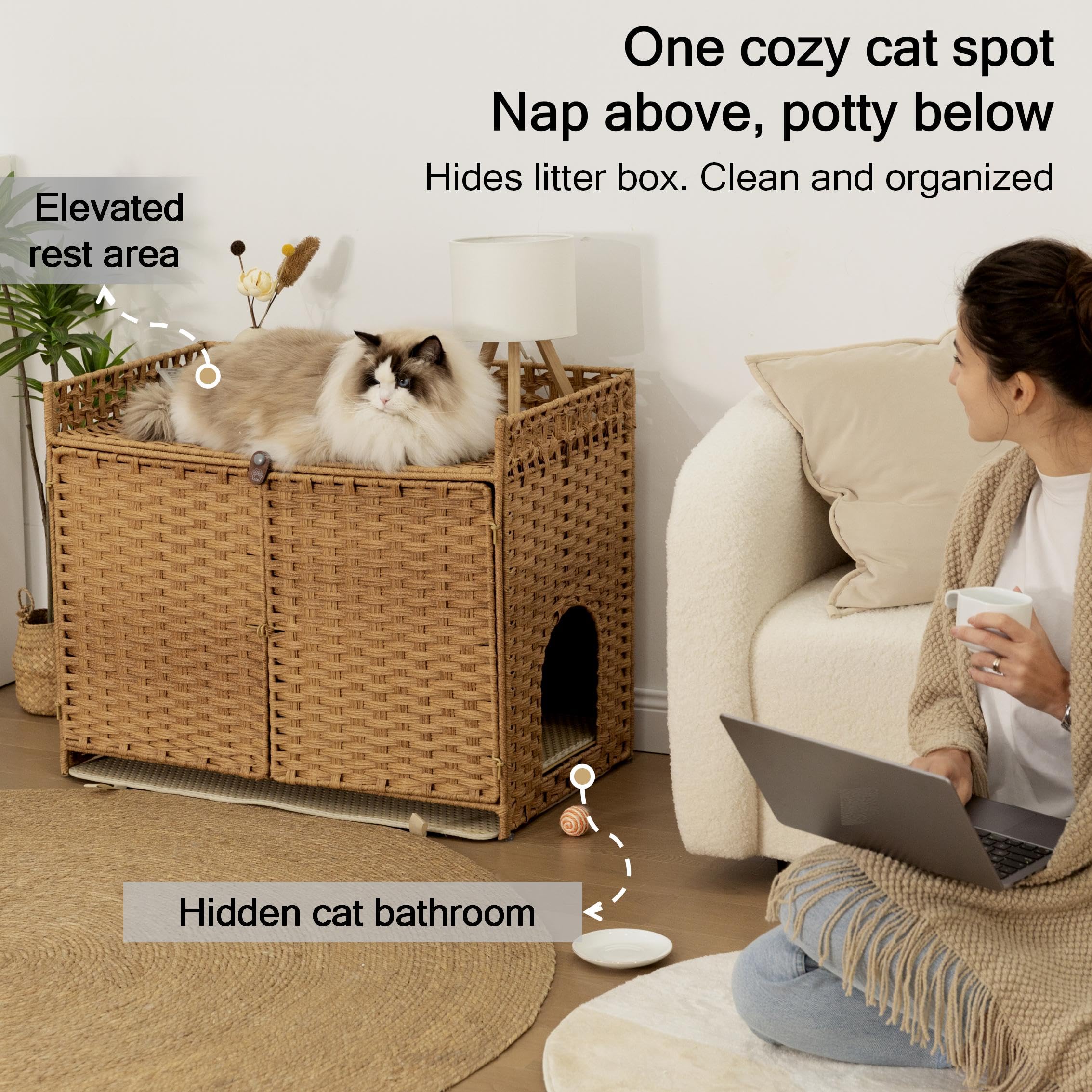Furriends handwoven-rattan exterior shows natural texture for cozy spaces.