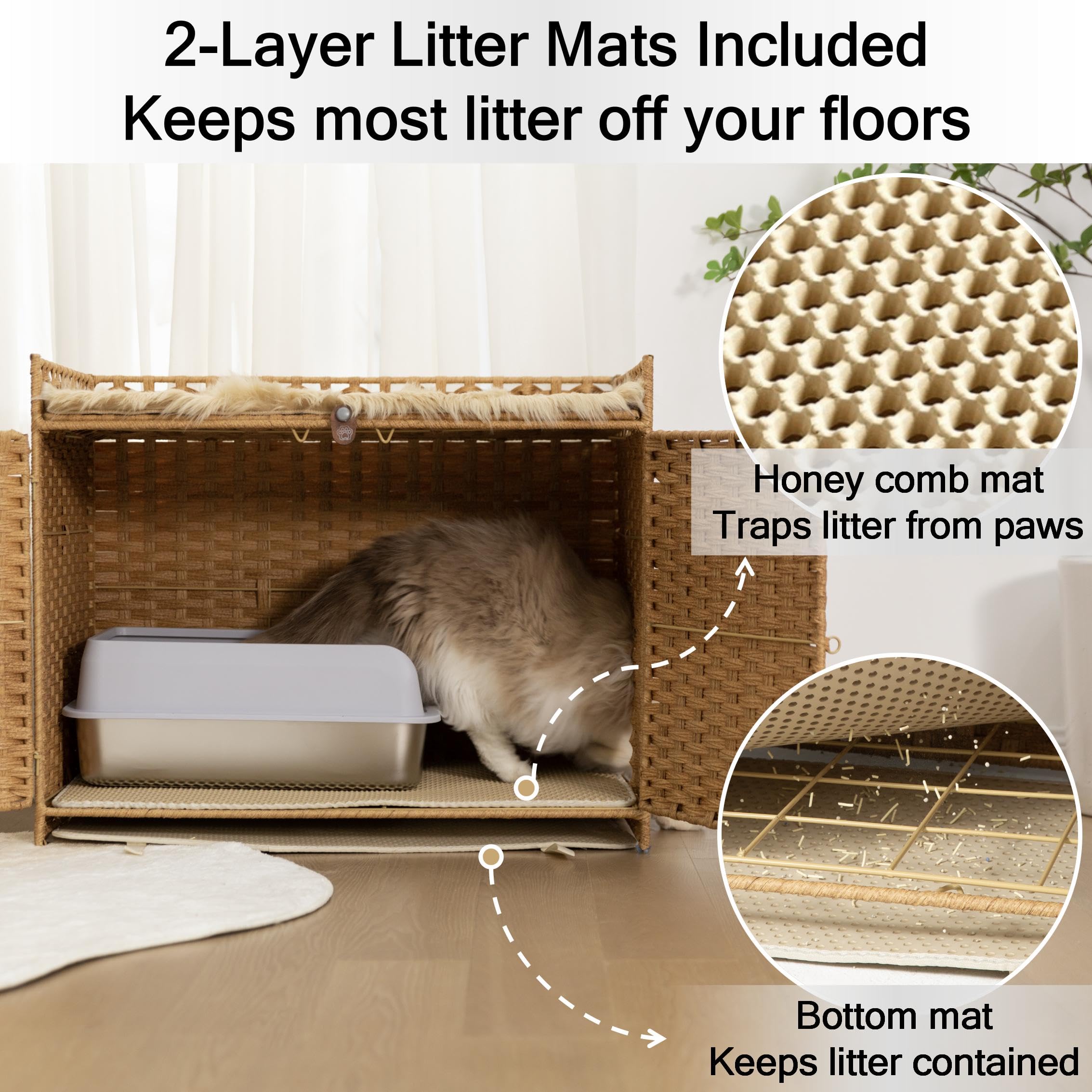 Furriends large-dimensions interior provides roomy space for cats.