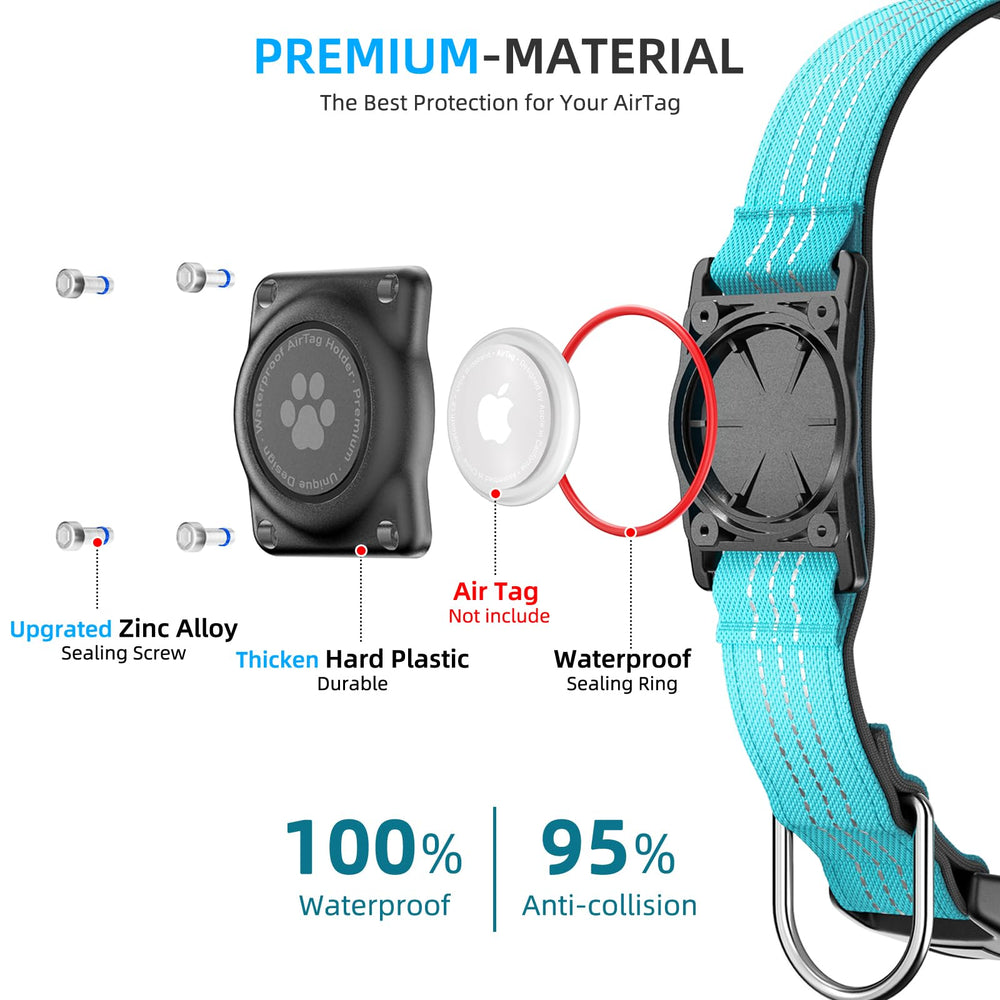 Furrigo collar showing reflective stitching for nighttime visibility