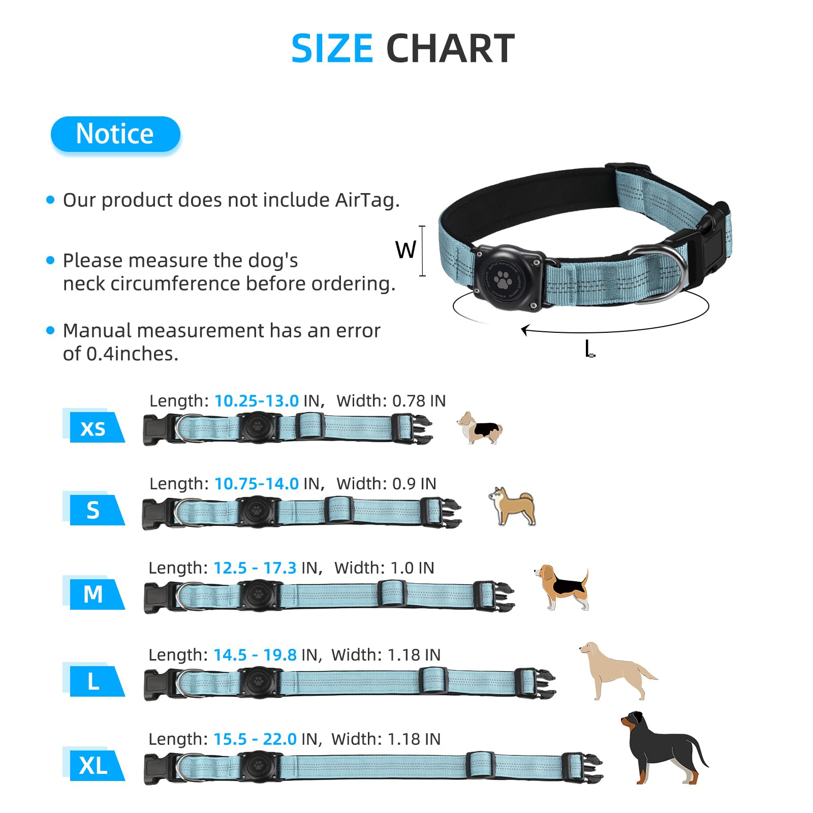 Furrigo AirTag Dog Collar heavy-duty buckle for quick emergency release.