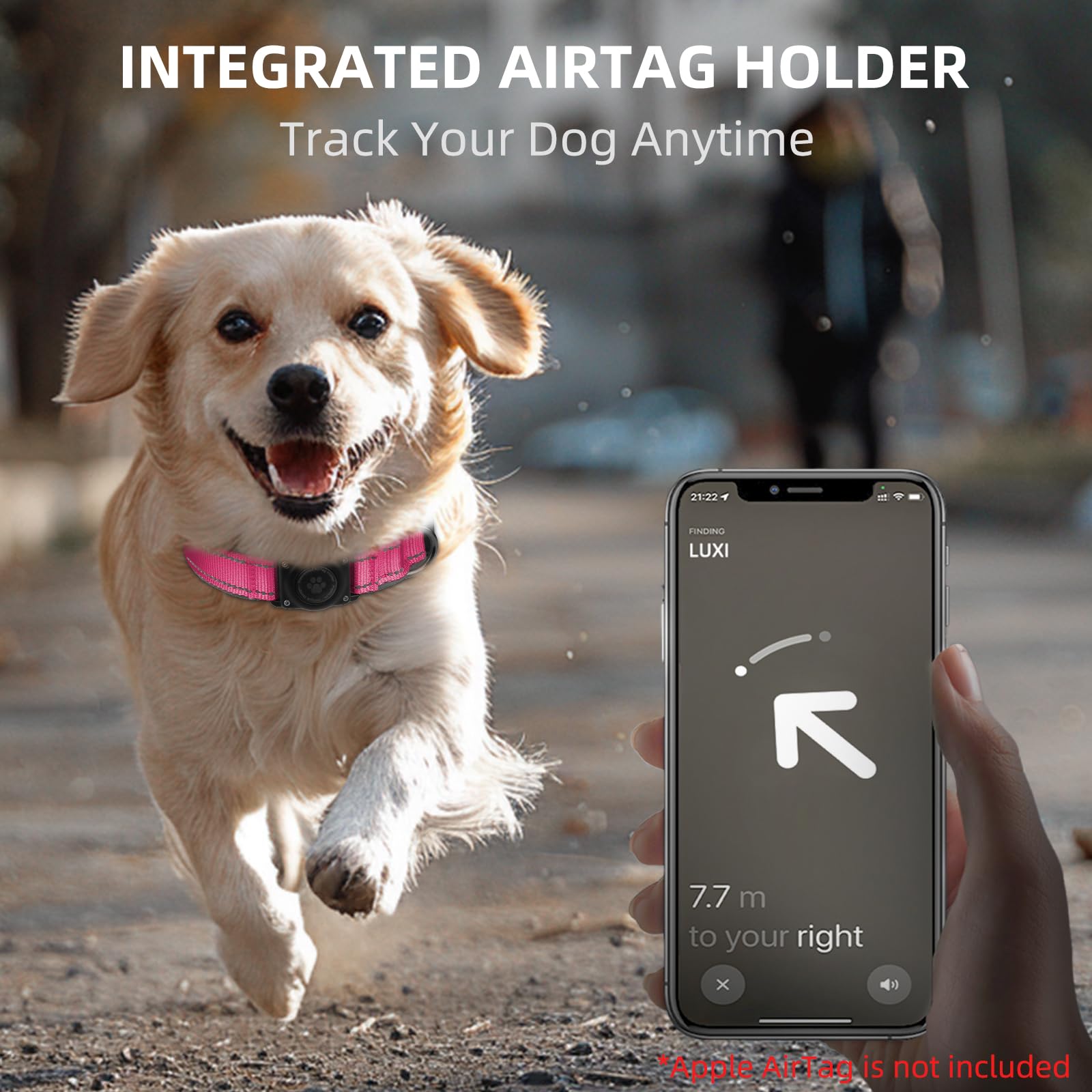 Furrigo AirTag dog collar padded interior keeps your dog comfortable all day.