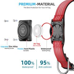 Furrigo AirTag collar with reflective stitching enhances nighttime visibility for safer walks.