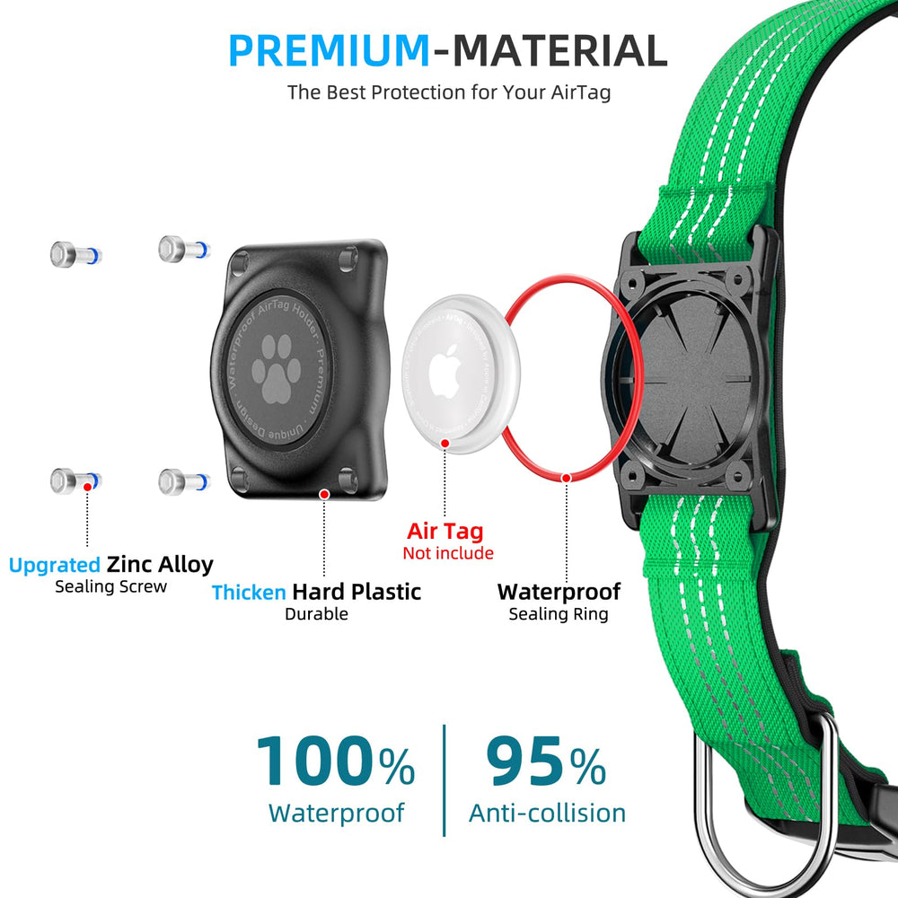 Furrigo AirTag dog collar ultra-durable with soft interior padding for comfort