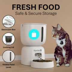 Furriva programmable meals interface allows up to four daily portions for controlled feeding.