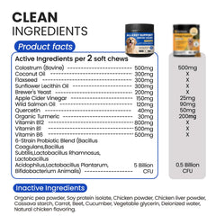 FURRY ARMOR 180-count chews jar offers long-term skin health support.