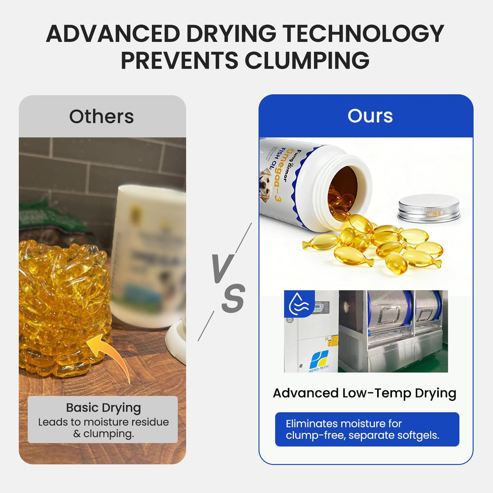 FURRY ARMOR Omega-3 liquid poured into a pet bowl for easy mixing.