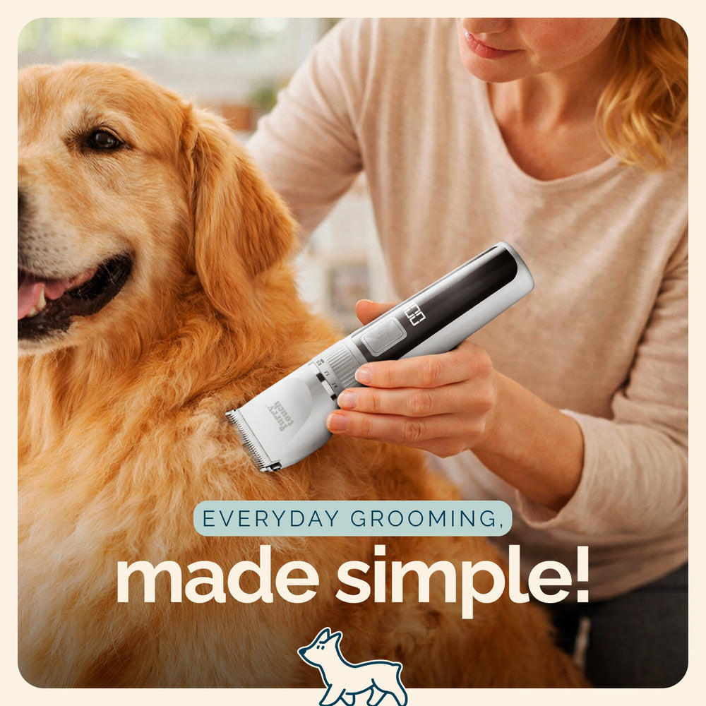Furry Touch dog grooming kit ceramic blades deliver gentle trimming on paws and faces