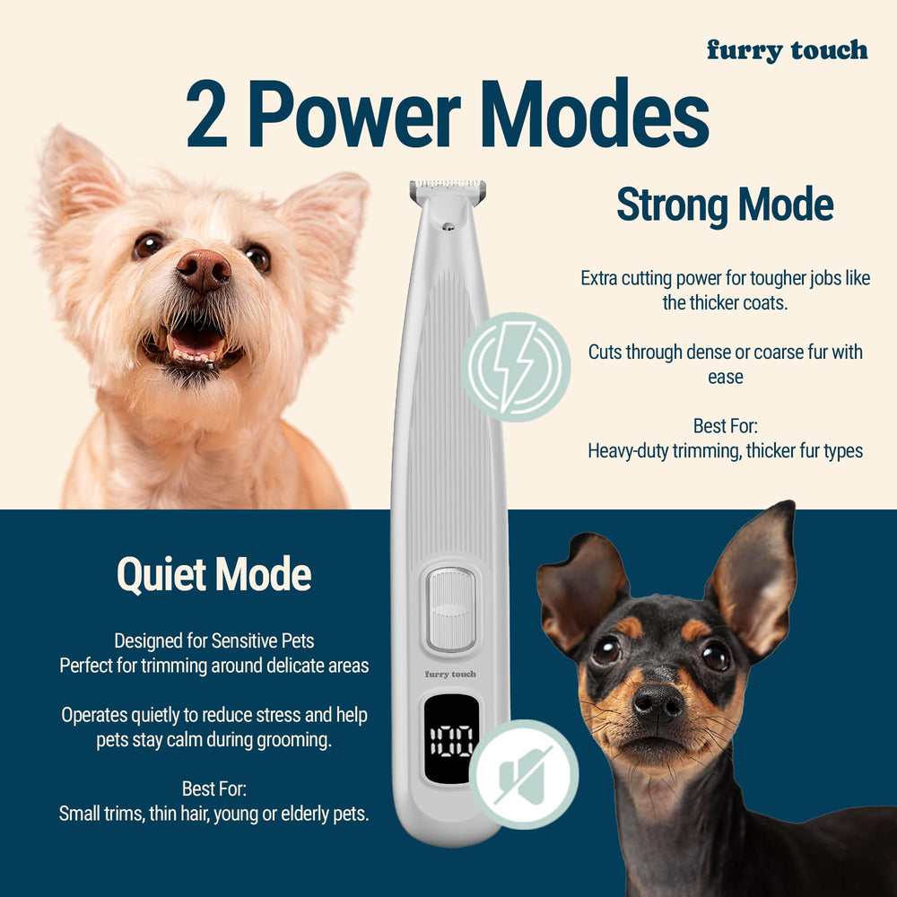 Furry Touch Paw Trimmer dual-speed controls for gentle or thorough grooming