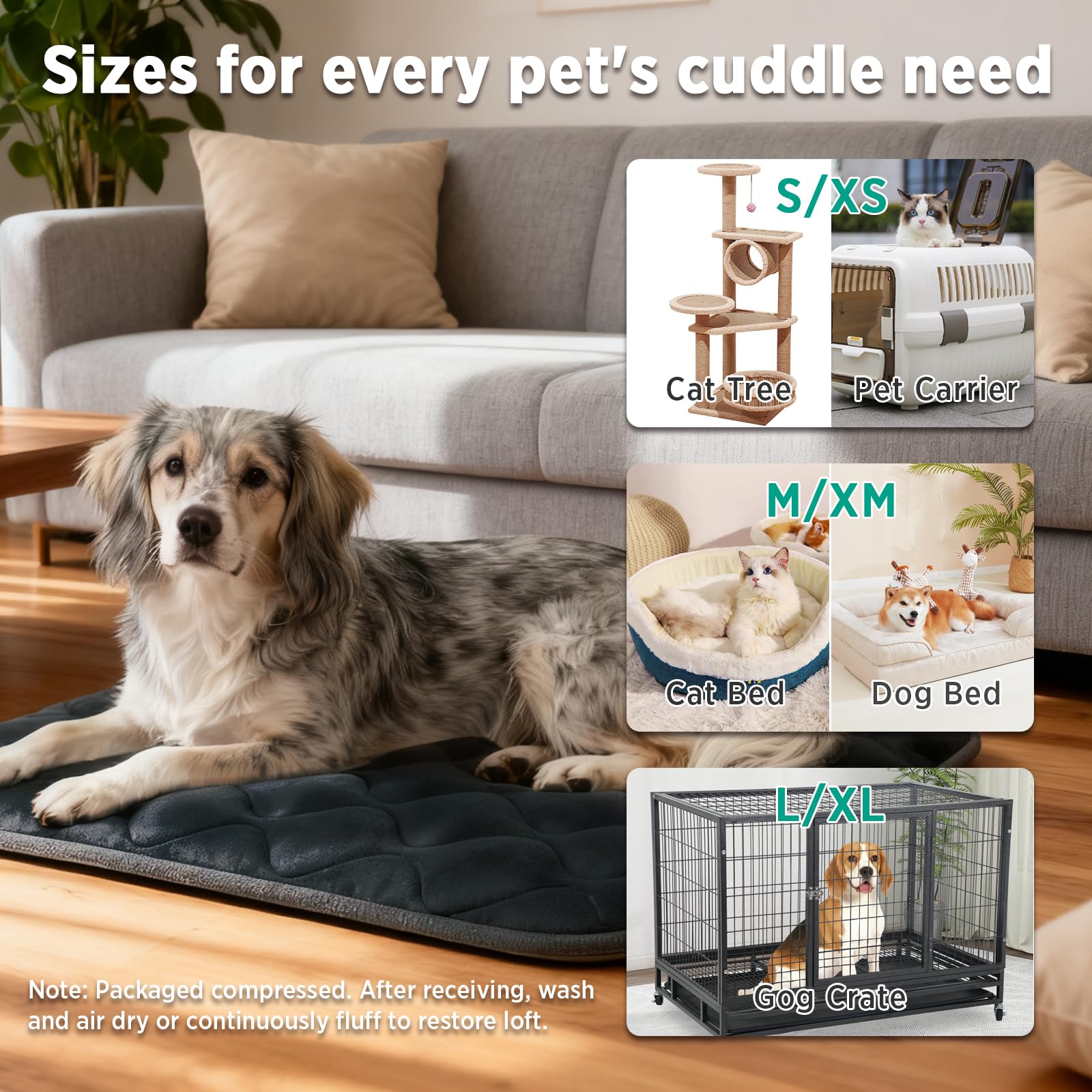 furrybaby compact 24x18 crate pad fits 24-inch crates