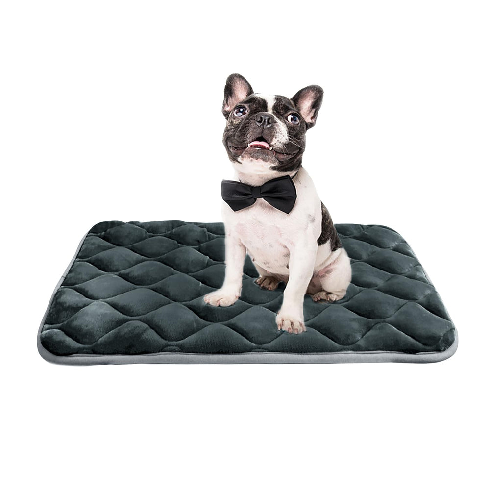 furrybaby dog bed mat inside crate provides cushioned support
