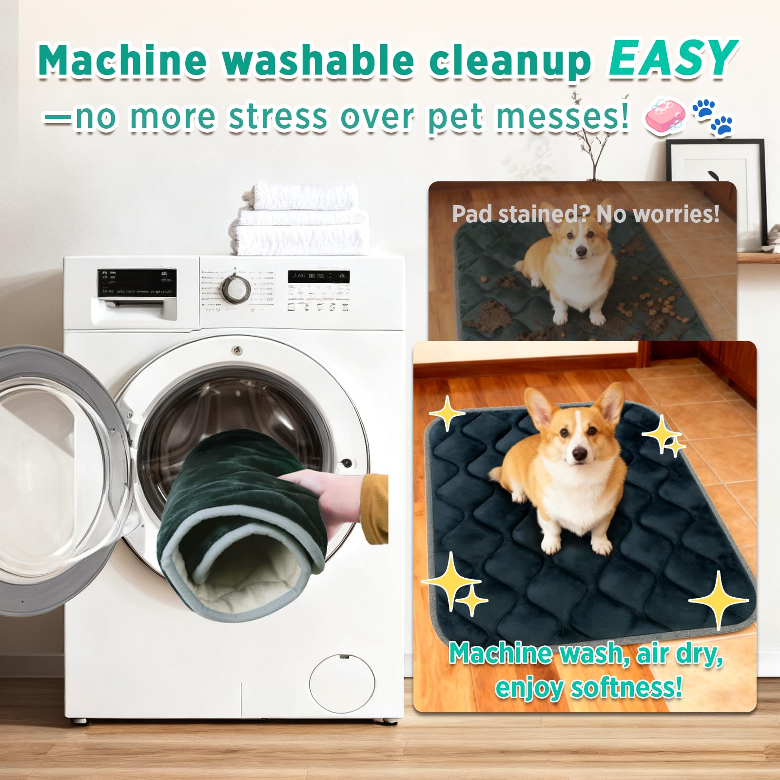 furrybaby dog cage mat fits hardwood floors with anti-slip underside