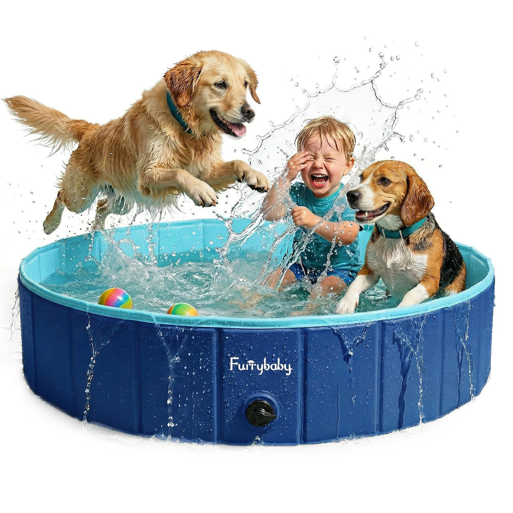 Furrybaby dog pool folded storage – easy transport and compact packing.