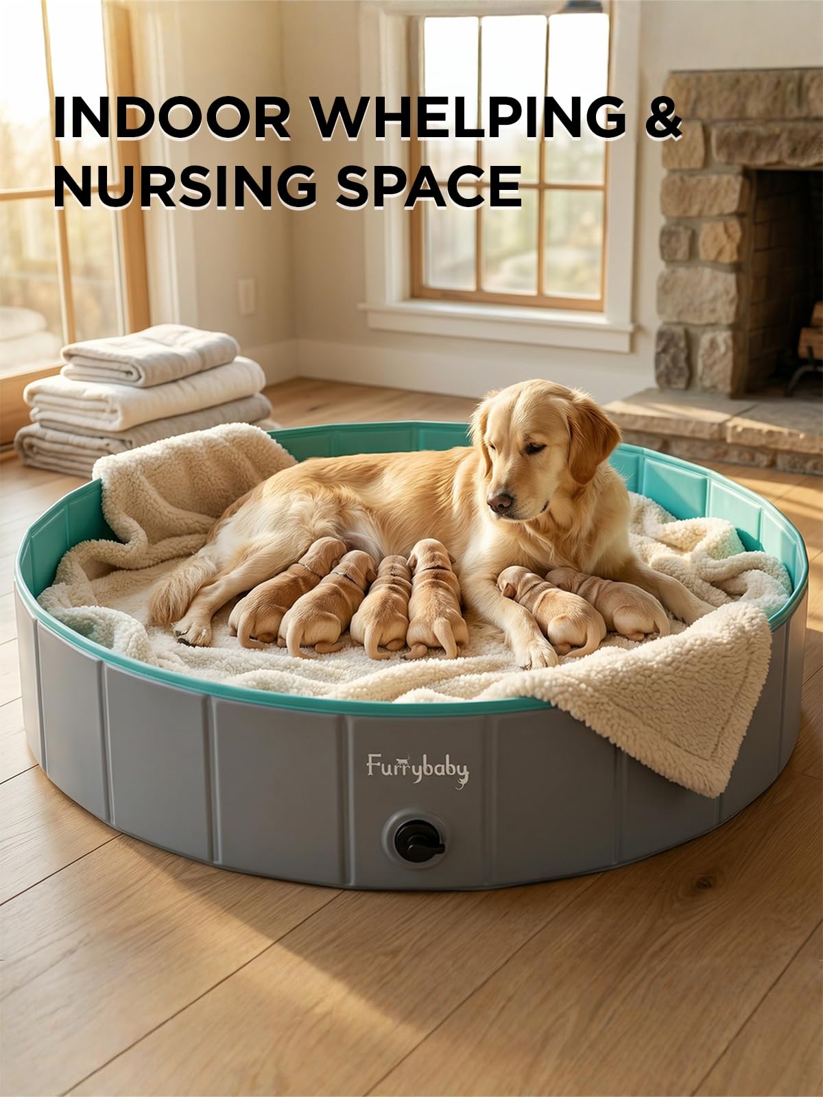 Furrybaby dog pool portable and foldable for easy transport
