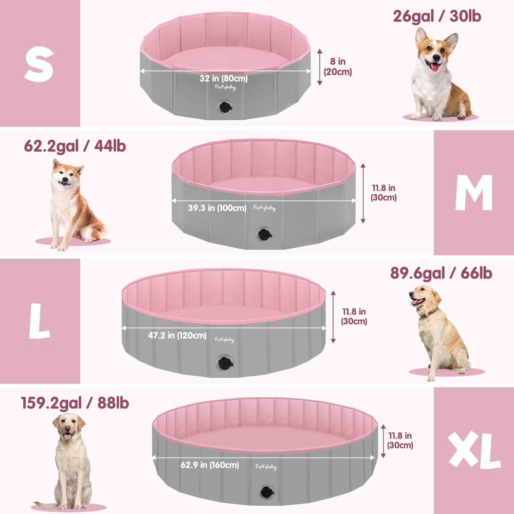 Furrybaby foldable dog pool 32-inch drain close-up for quick water release