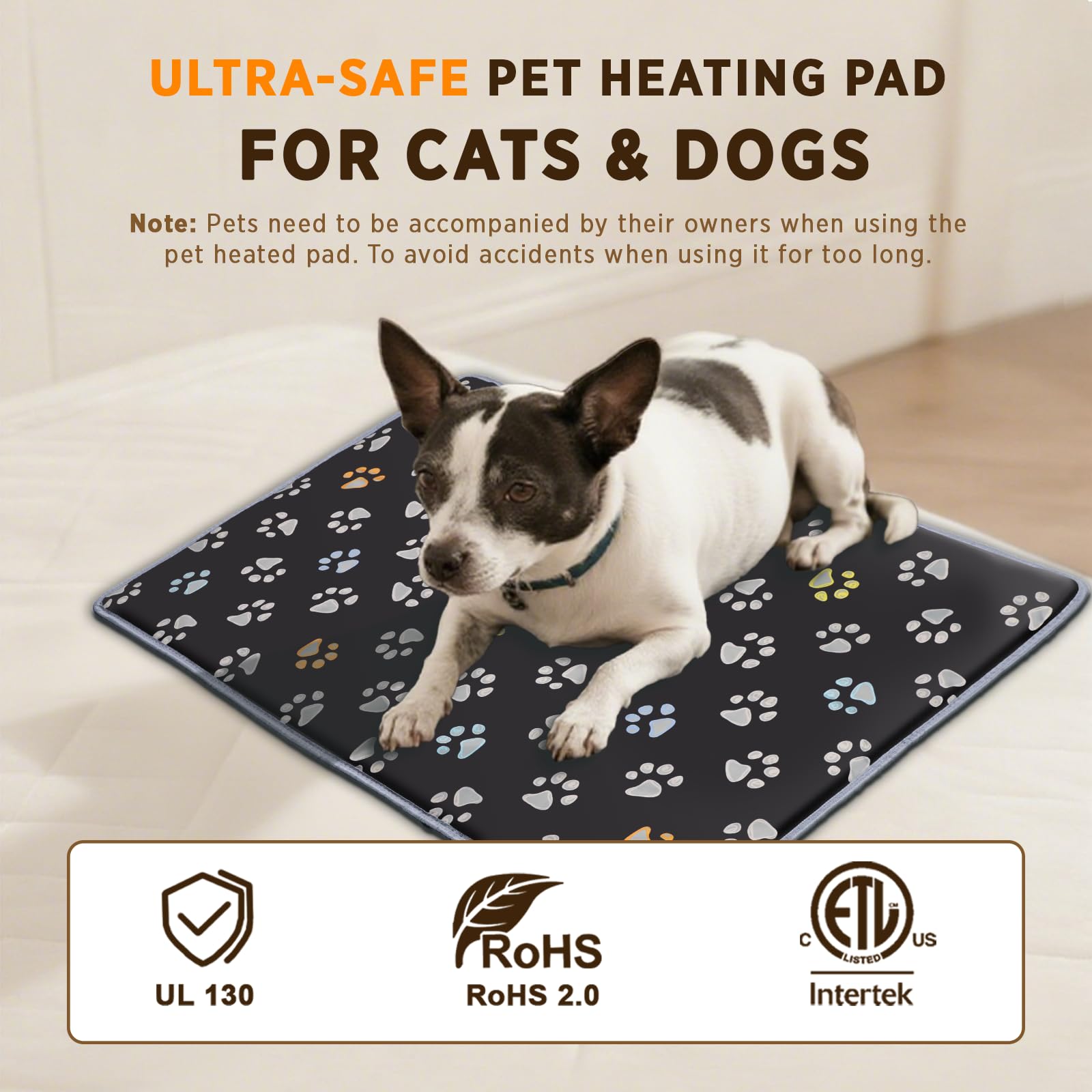 Furrybaby heating pad outdoors in a sheltered space for extra warmth.