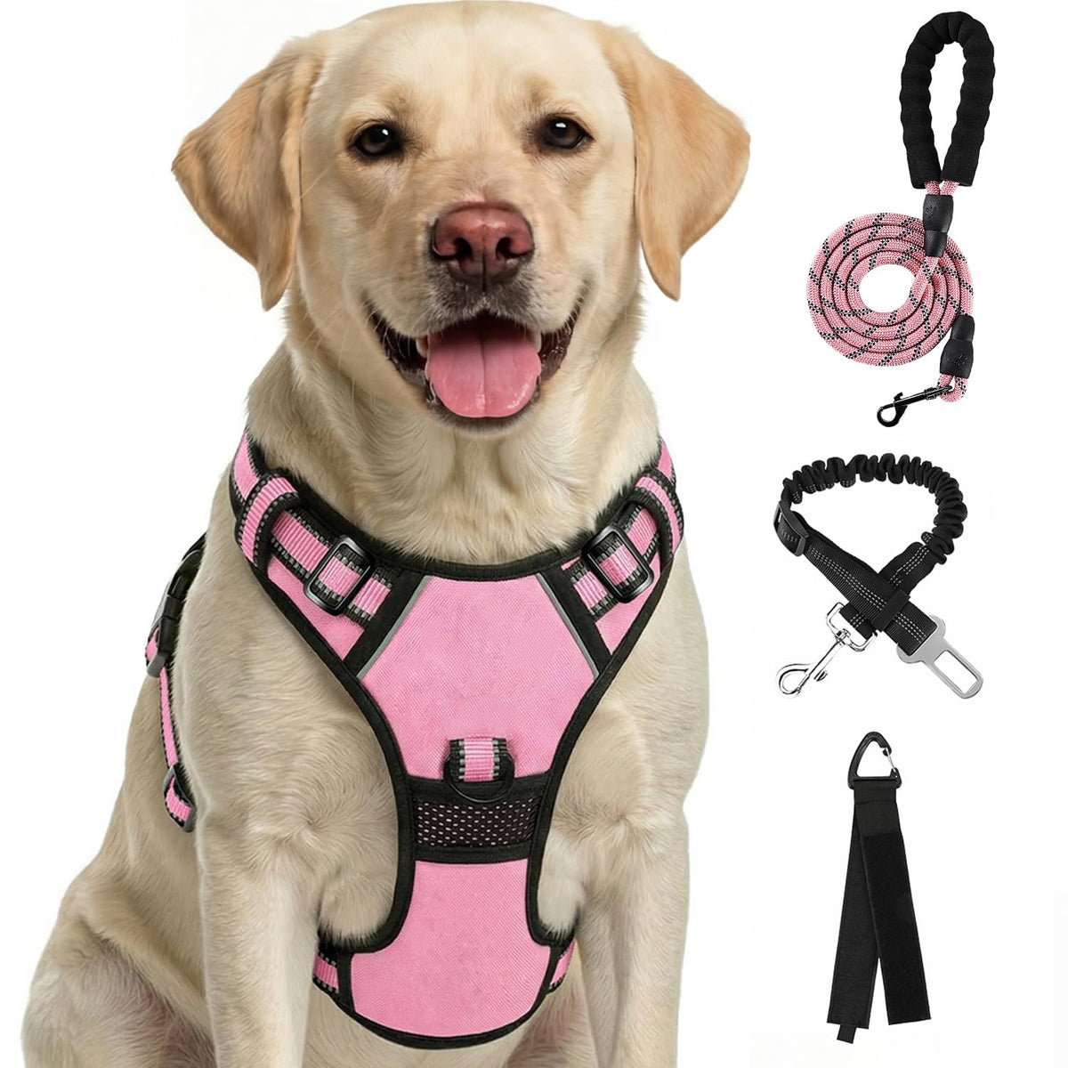 FURRYFECTION plaid harness with front clip improves control during walks.