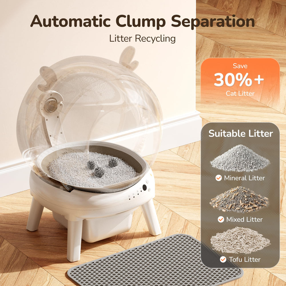 Furrykiddy automatic cleaning cycle reduces daily scooping