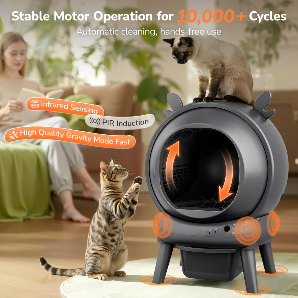 Furrykiddy app control for remote litter box management.