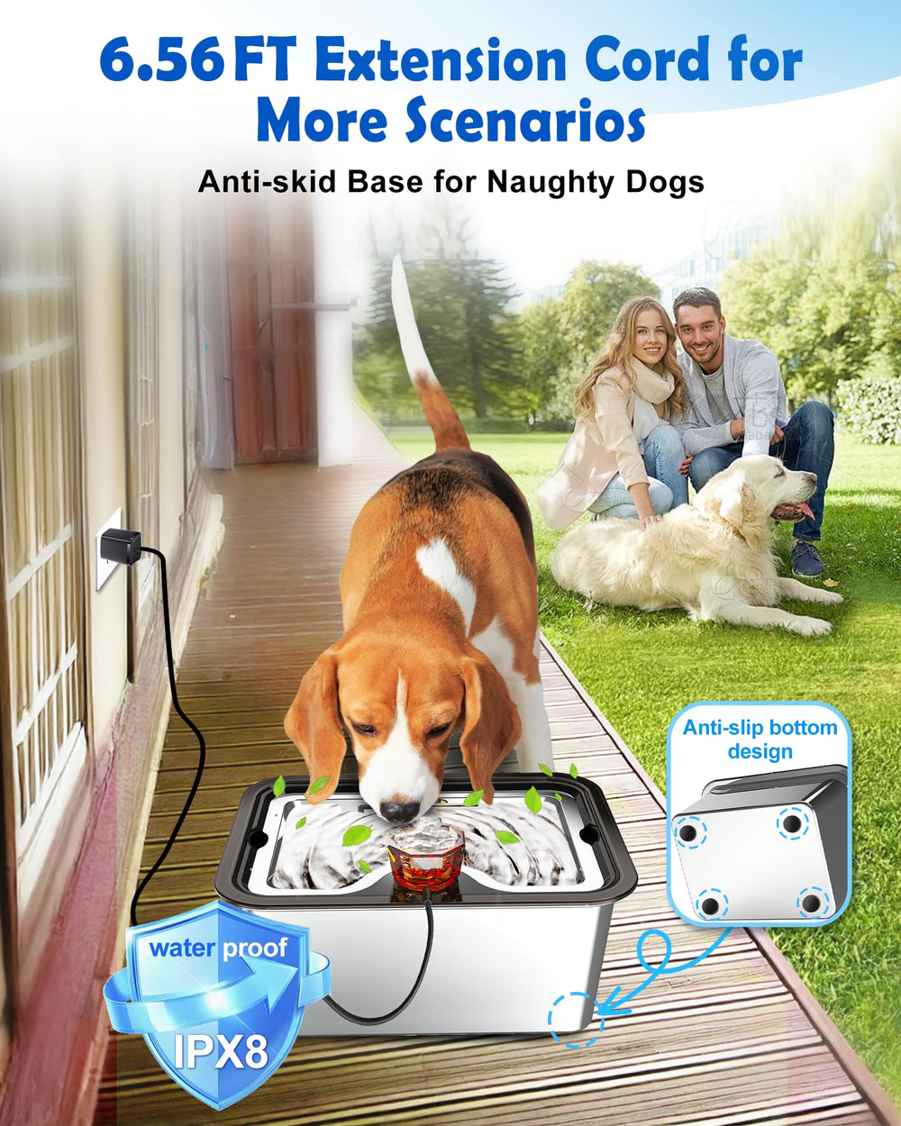 FurryPlanet outdoor extension cable enables porch or yard use.