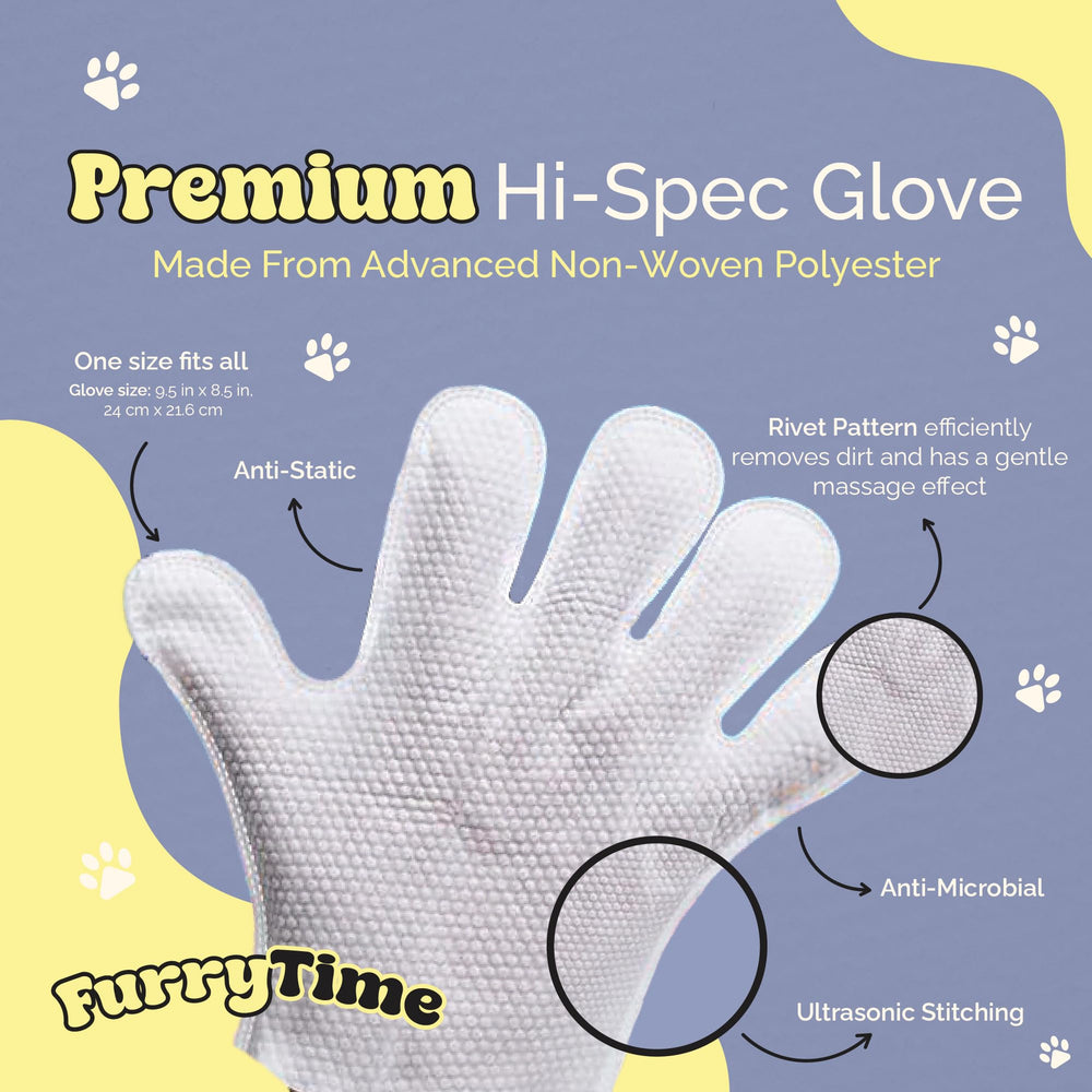 FURRYTIME glove wipes clean dog coat for quick refresh between baths