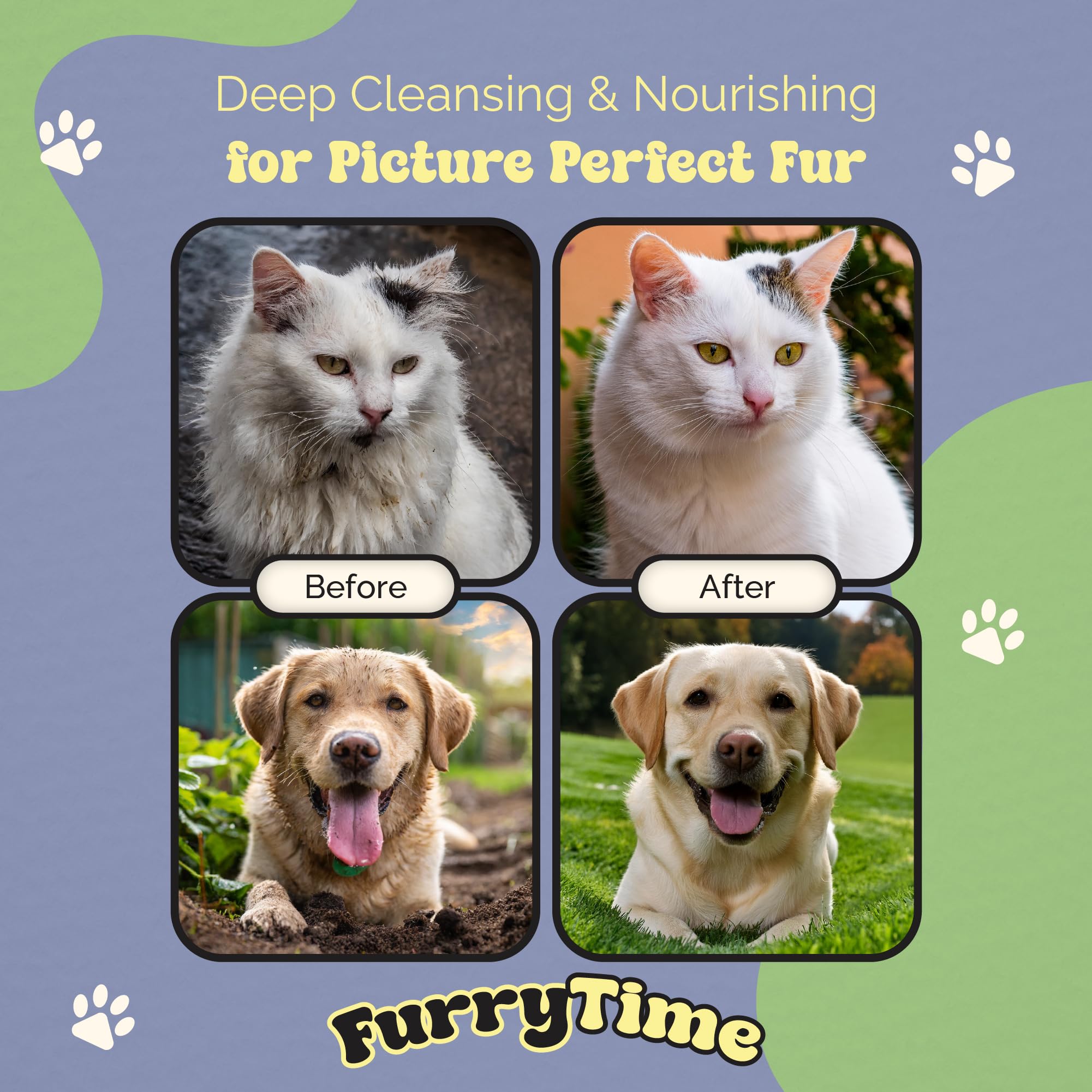 FURRYTIME wipes with cucumber and aloe for natural pet care