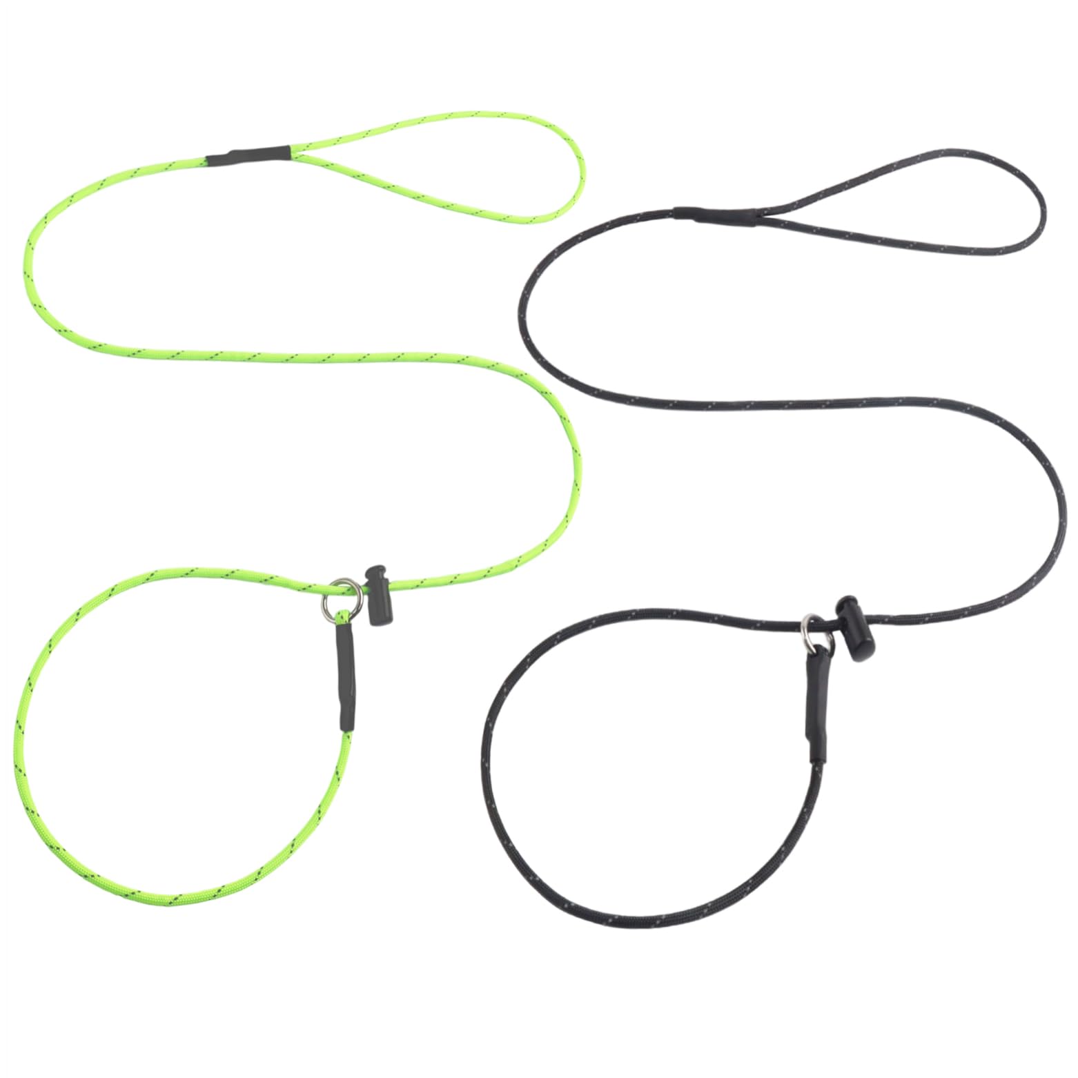 FURSDOLY reflective slip lead in black and neon green enhances nighttime visibility during walks